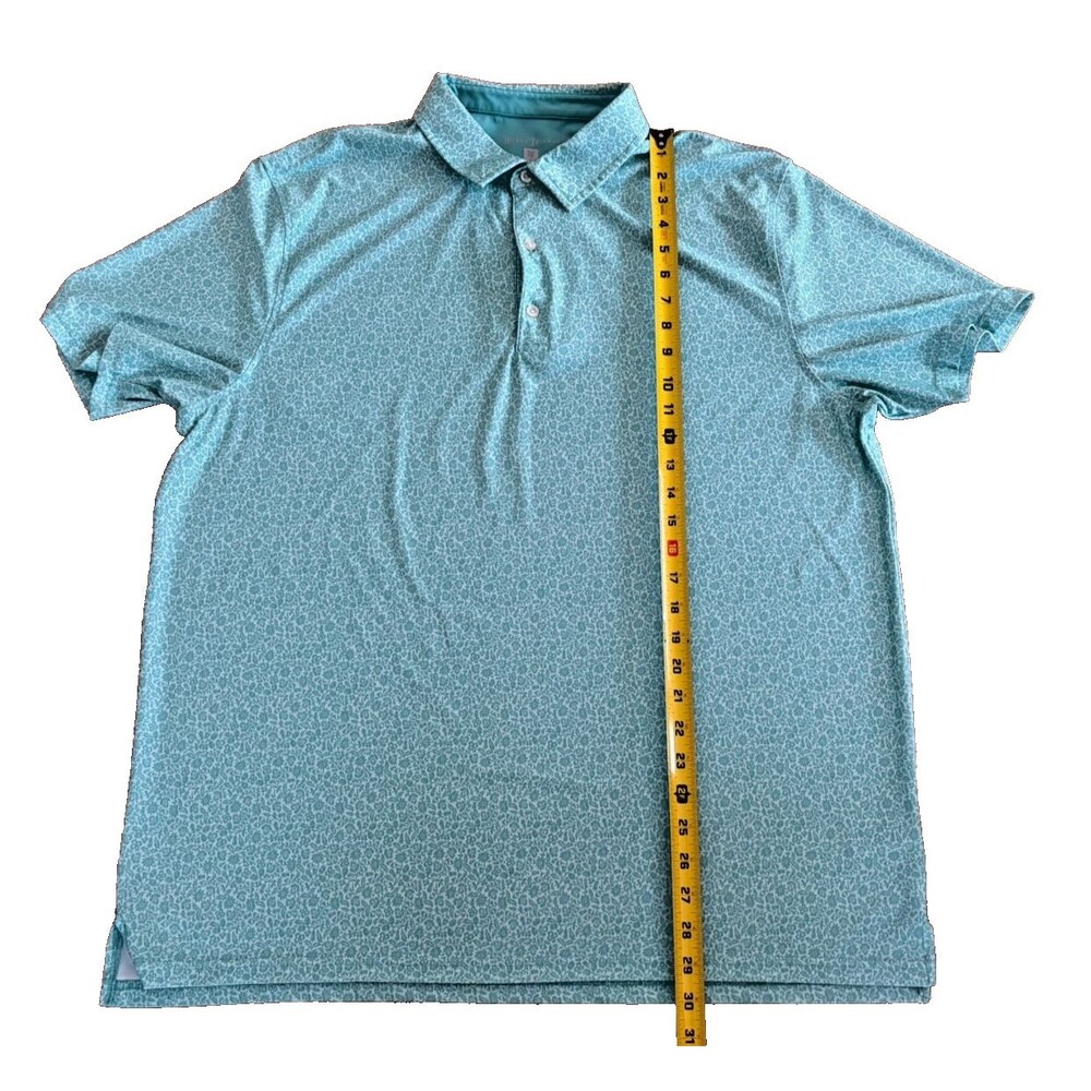 Hickey Freeman Shirt Mens XL Green Floral Polo Golf Short Sleeve Stretch EUC - Picture 3 of 10
